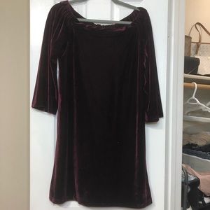 Velvet Off the Shoulder Dress